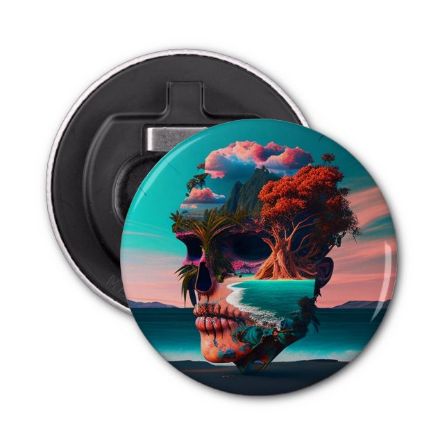 Colored Skull Head Flasköppnare (Framsidan)