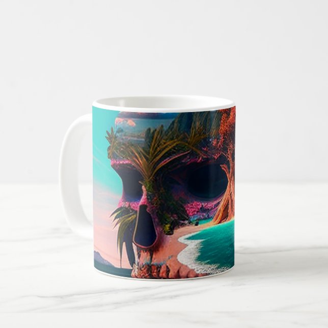 Colored Skull Head Kaffemugg (Framsida vänster)