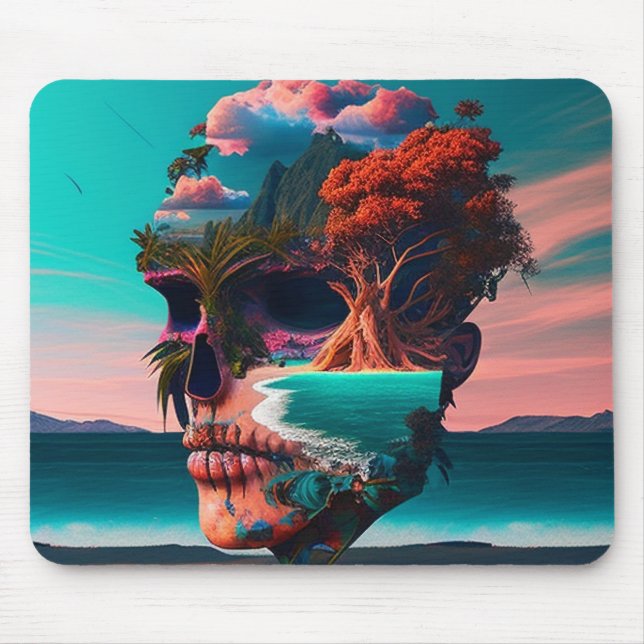 Colored skull head musmatta (Framsidan)