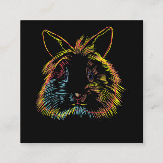 Colorent Bunny Lionhead Rabbit Fyrkantigt Visitkort