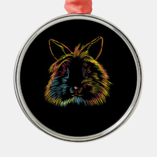 Colorent Bunny Lionhead Rabbit Julgransprydnad Metall