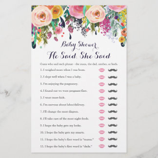 Colorent Flower Baby Shower sa att hon sa att spel