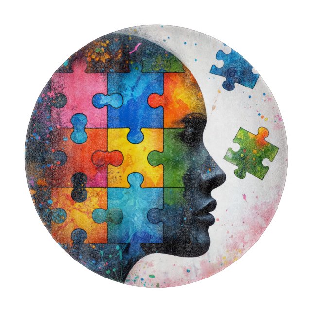 Colorent puzzle kvinna porträtt (Framsidan)