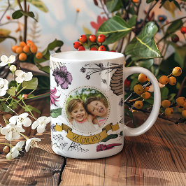 Colorent Vi Kärlek You Kids Photo & Namn Queen Bee Kaffemugg