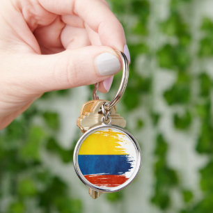 Colores de Colombia Rund Silverfärgad Nyckelring