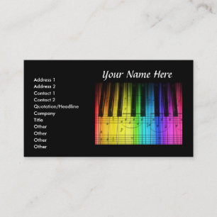 Colorf pianotangentbord & musik notervisitkort visitkort