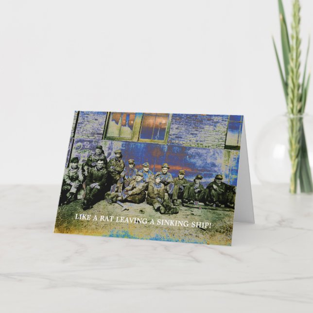 COLORFUL 1920'S ARBETSMUSTRIAL PENSION FUNNY KORT (Framsida)