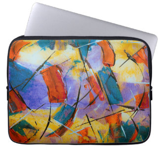 Colorful abstract art on computer bag laptop fodral