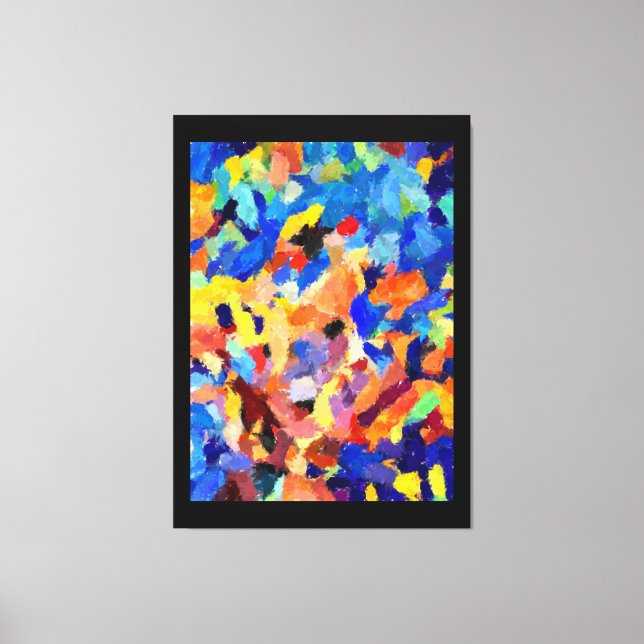 Colorful Abstract finger painting art Canvastryck (Framsida)