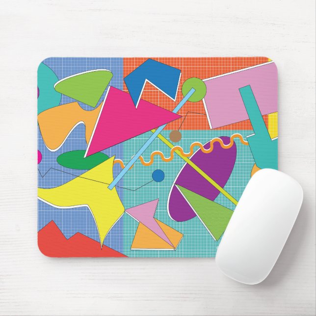 Colorful Abstract Fun Graphic Shapes Mouse Pad Musmatta (Med mus)