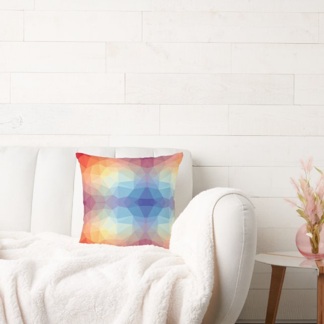 Colorful Abstract Geometric Rainbow   Kudde (Soffa)