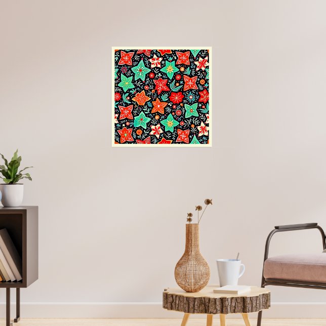 Colorful Abstract Holiday Design Poster (Vardagsrum 3)