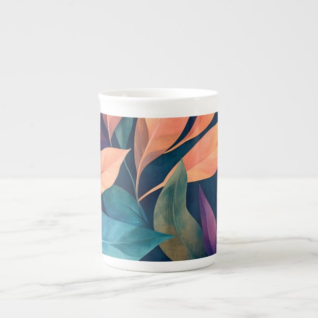 Colorful Abstract Leaves Benporslin Mugg (Framsidan)