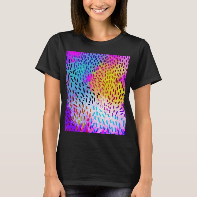 Colorful Abstract Leopard Silhouette T-Shirt (Framsida)