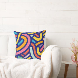 Colorful Abstract Lines Pillow Kudde