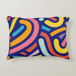 Colorful Abstract Lines Pillow Prydnadskudde