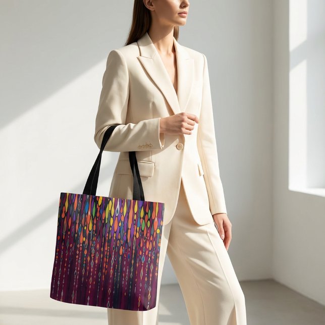 Colorful Abstract Pattern Tote Bag with Geometric  Tygkasse (Skapare uppladdad)