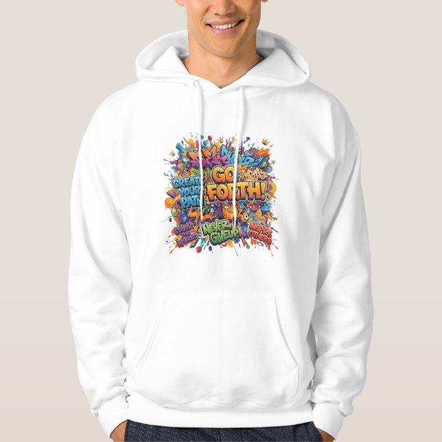 Colorful Abstract Pop Art Men's Hoodie  (Framsida)
