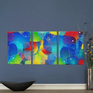 Colorful abstract shape modern art canvas print
