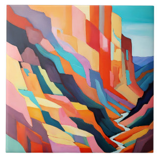Colorful Abstract Southwestern Canyon Scenery Kakelplatta