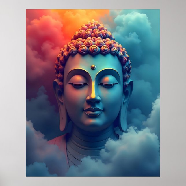Colorful Abstract Surreal Art | Serene Buddha Poster (Framsidan)