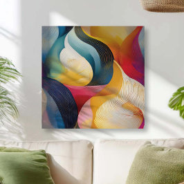 Colorful Abstract Swirl Ribbons Canvastryck