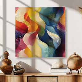 Colorful Abstract Swirly Ribbons Canvastryck
