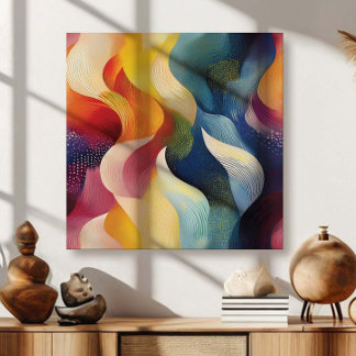 Colorful Abstract Swirly Ribbons Canvastryck