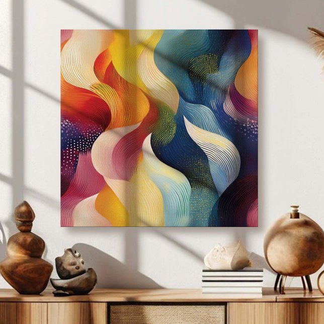 Colorful Abstract Swirly Ribbons Canvastryck (Skapare uppladdad)