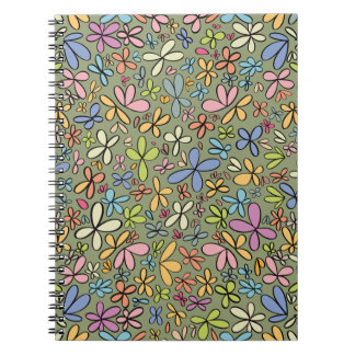 Colorful Abstract Wildflower Garden Anteckningsbok