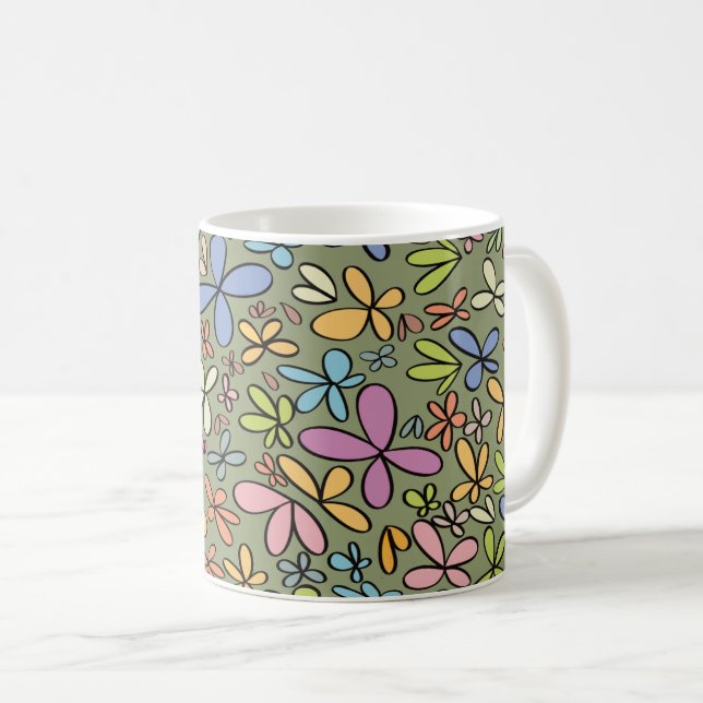 Colorful Abstract Wildflower Garden Kaffemugg (Framsida höger)
