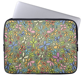 Colorful Abstract Wildflower Garden Laptop Fodral