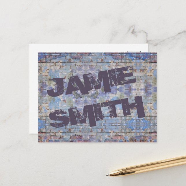 Colorful Abstrakt Graffiti Wall street Art Vykort (Fram/Back In Situ)