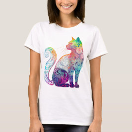 COLORFUL ABSTRAKT SITTA CAT T SHIRT