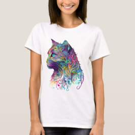 COLORFUL ABSTRAKT SITTA CAT T SHIRT