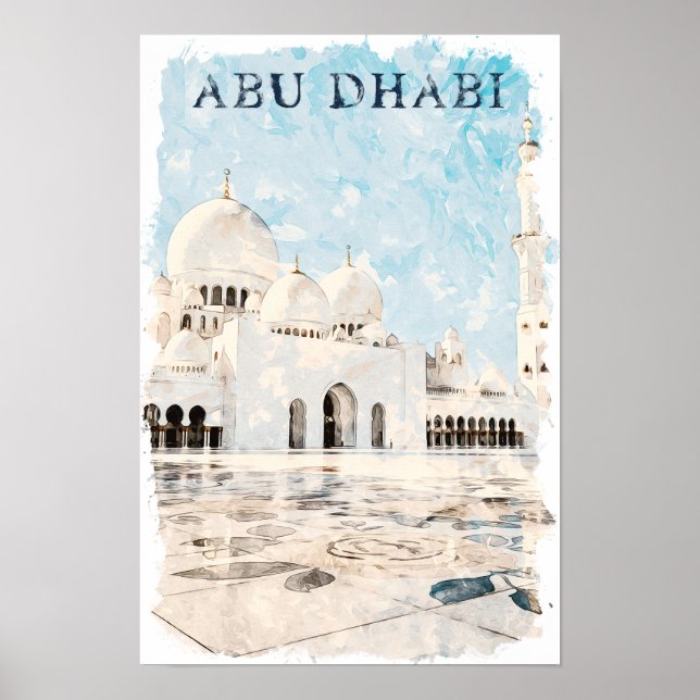 Colorful Abu Dhabi UAE Monument Poster (Framsidan)