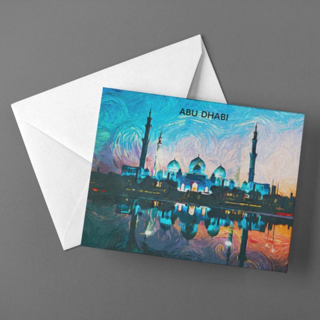 Colorful Abu Dhabi UAE Oil Paint Vykort (Colorful Abu Dhabi UAE Oil Paint Postcard)