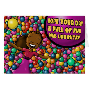 Colorful African American Girl Birthday Hälsningskort