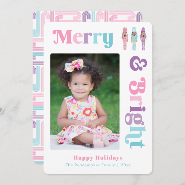 Colorful African American Nutcracker-jul Julkort (Fram/baksida)