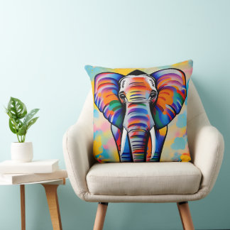 Colorful African Safari Elephant Kudde