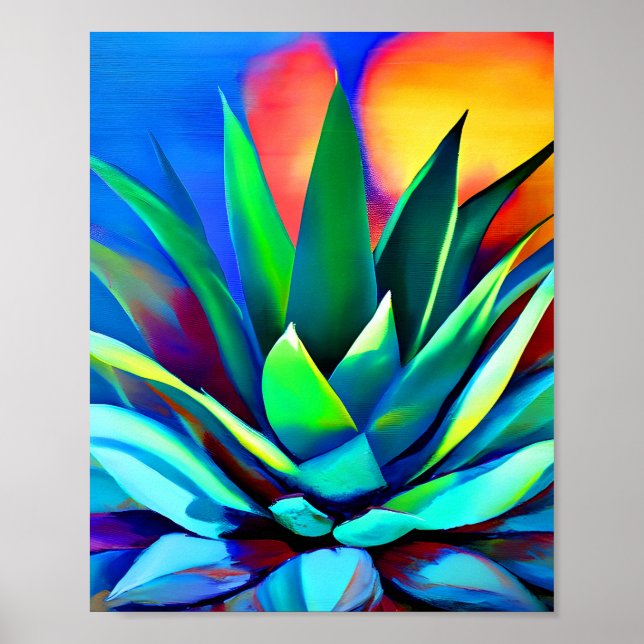 Colorful Agave plant Poster (Framsidan)
