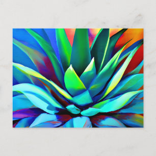 Colorful Agave plant Vykort
