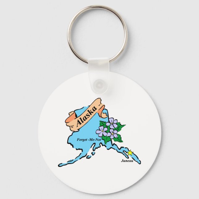 Colorful Alaska Karta Tees and Gifts Nyckelring (Framsida)