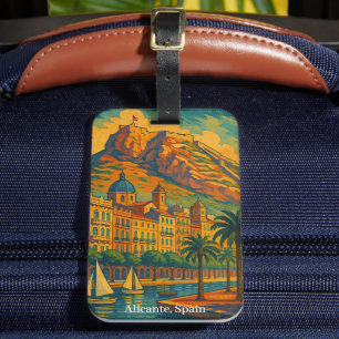 Colorful Alicante Spain Vintage Art Costa Blanca Bagagebricka