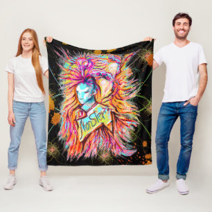 Colorful Alien Monster Art Pen Teckning Fantasy Fleecefilt