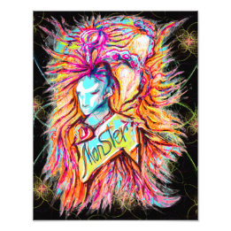 Colorful Alien Monster Art Pen Teckning Fantasy Fototryck