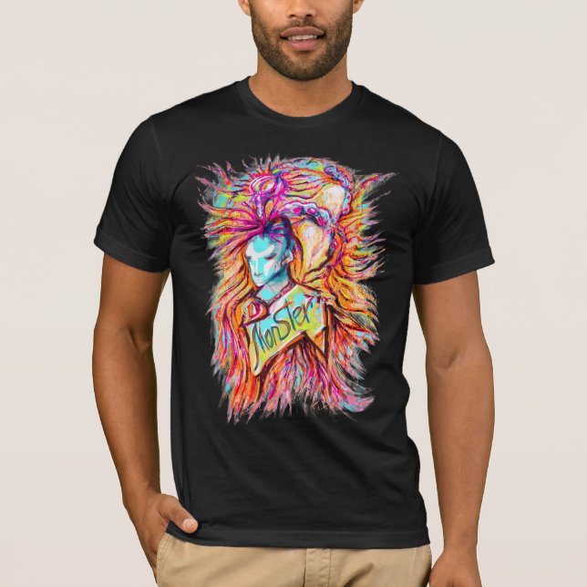 Colorful Alien Monster Art Pen Teckning T-Shirt (Framsida)