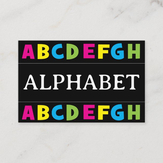 Colorful Alphabet Brev Lacher Visitkort (Framsida)