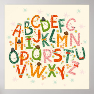 Colorful alphabet brev poster