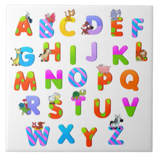 Colorful Alphabetical Letters Kakelplatta